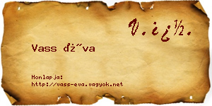 Vass Éva névjegykártya